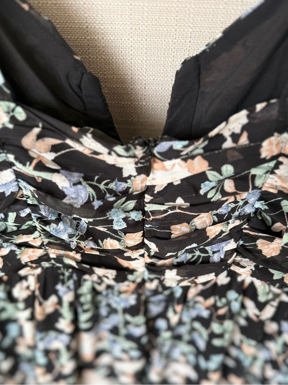 Lulu's Lush Loveliness Black Floral Lurex Tie-Strap Midi Dress - Picture 9 of 11